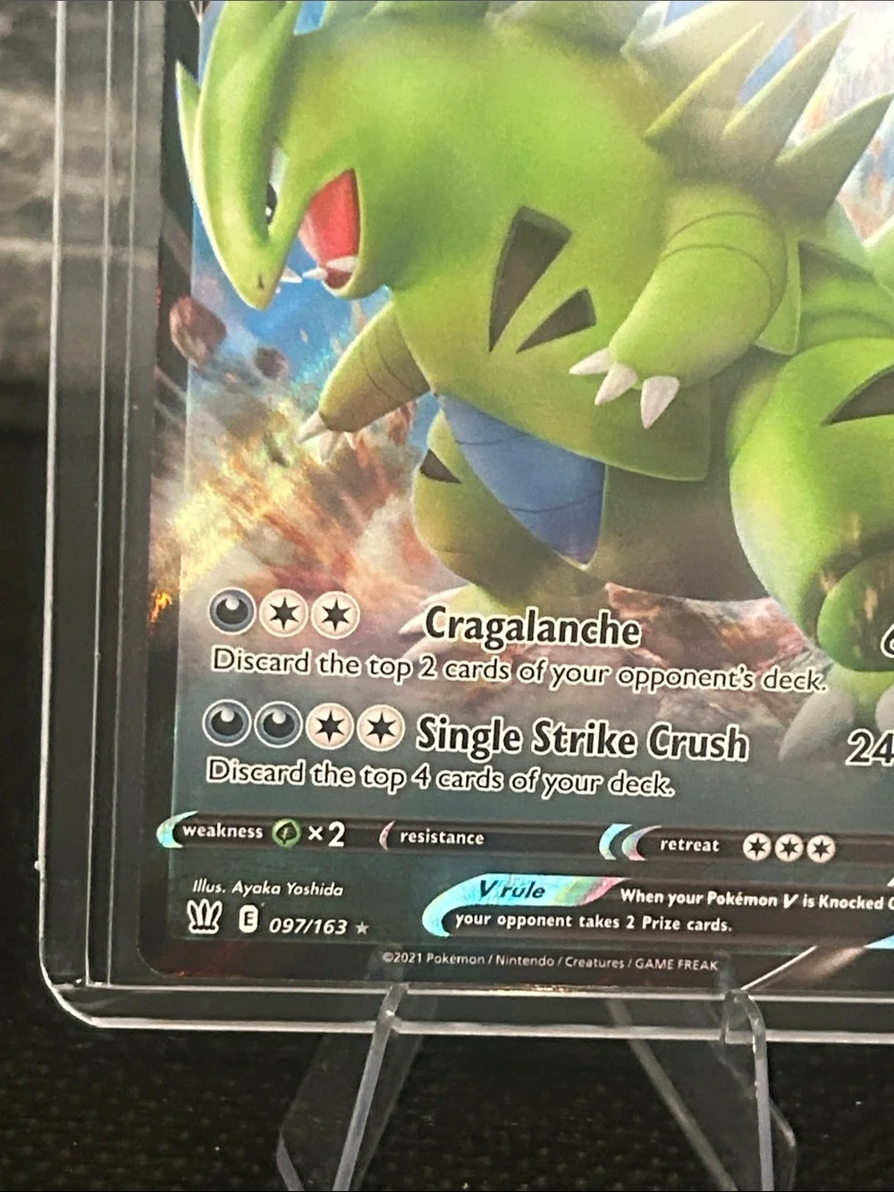 Pokémon Tyranitar V 097/163 full‎ Art Holo Card from the Battle Styles Set M/MN